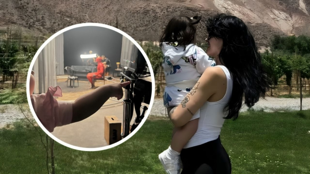 Cazzu comparte fotos inéditas del rodaje de “Dolce” junto a su hija Inti